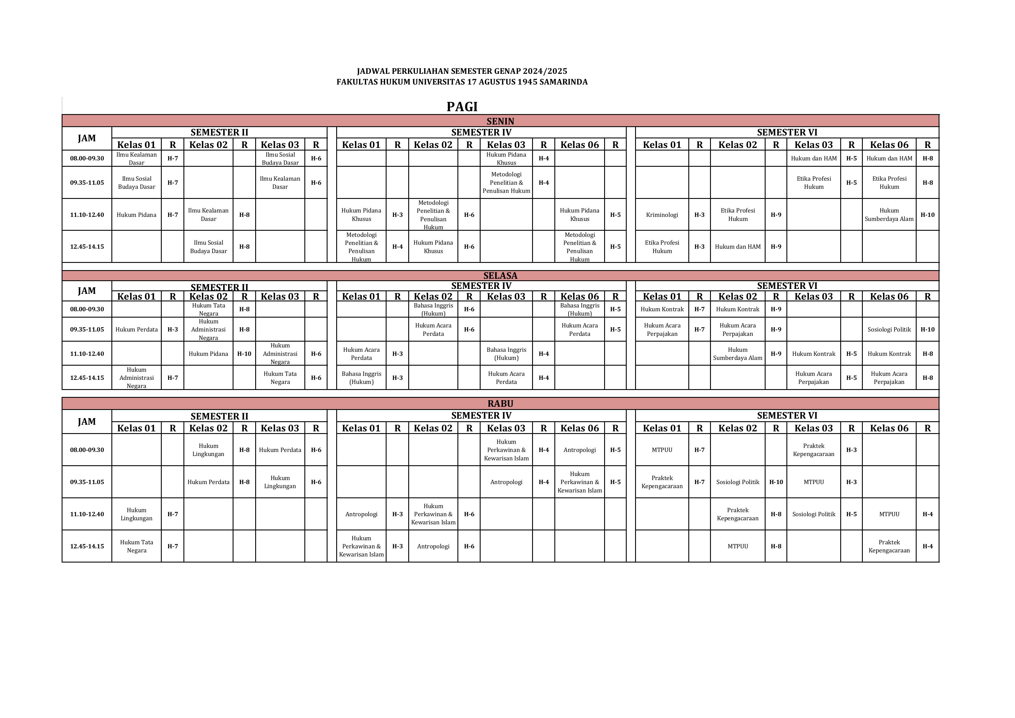 JADWAL KULIAH 2024 genap 2 gambar 1