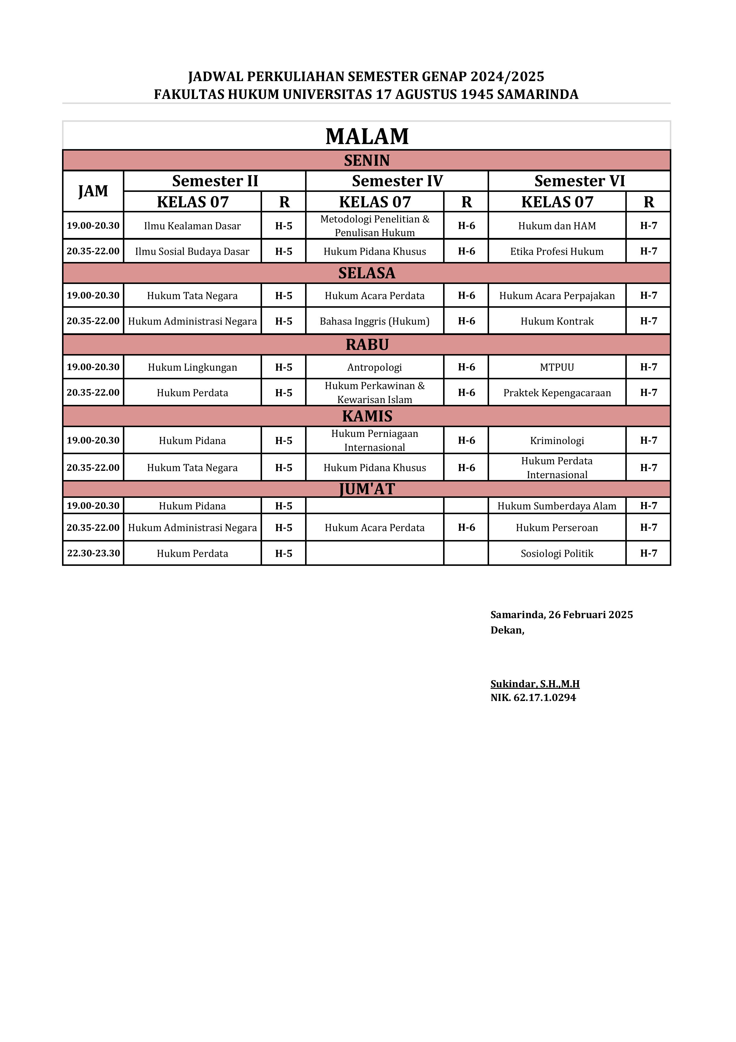 JADWAL KULIAH 2024 genap 2 gambar 3
