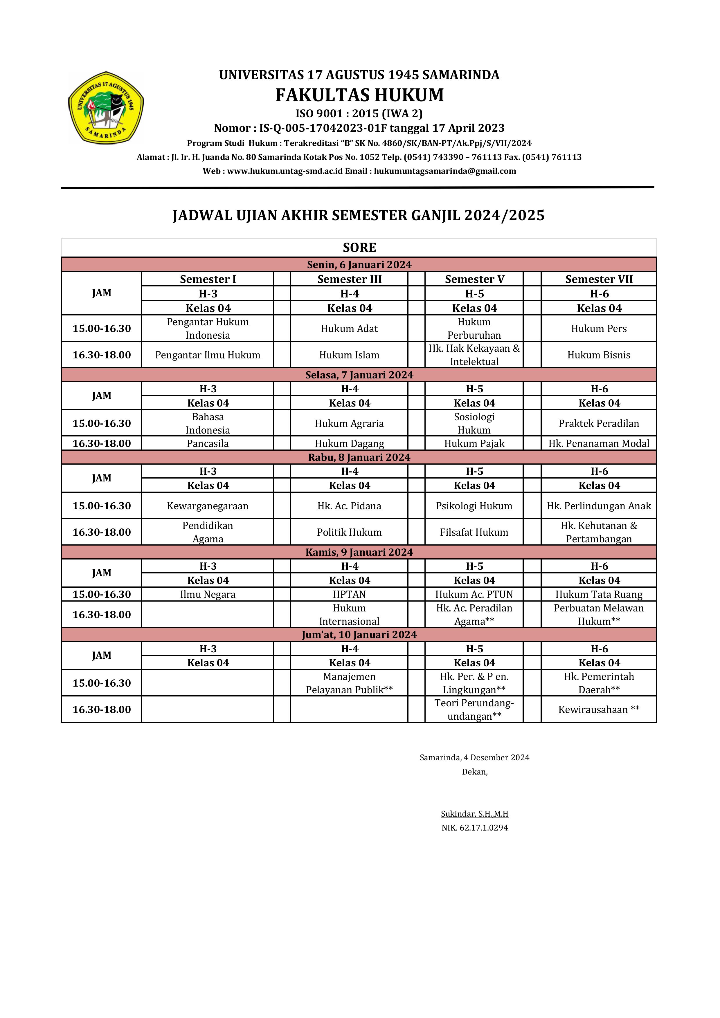 Jadwal Ujian Akhir Semester Ganjil 2024 2025 images 2