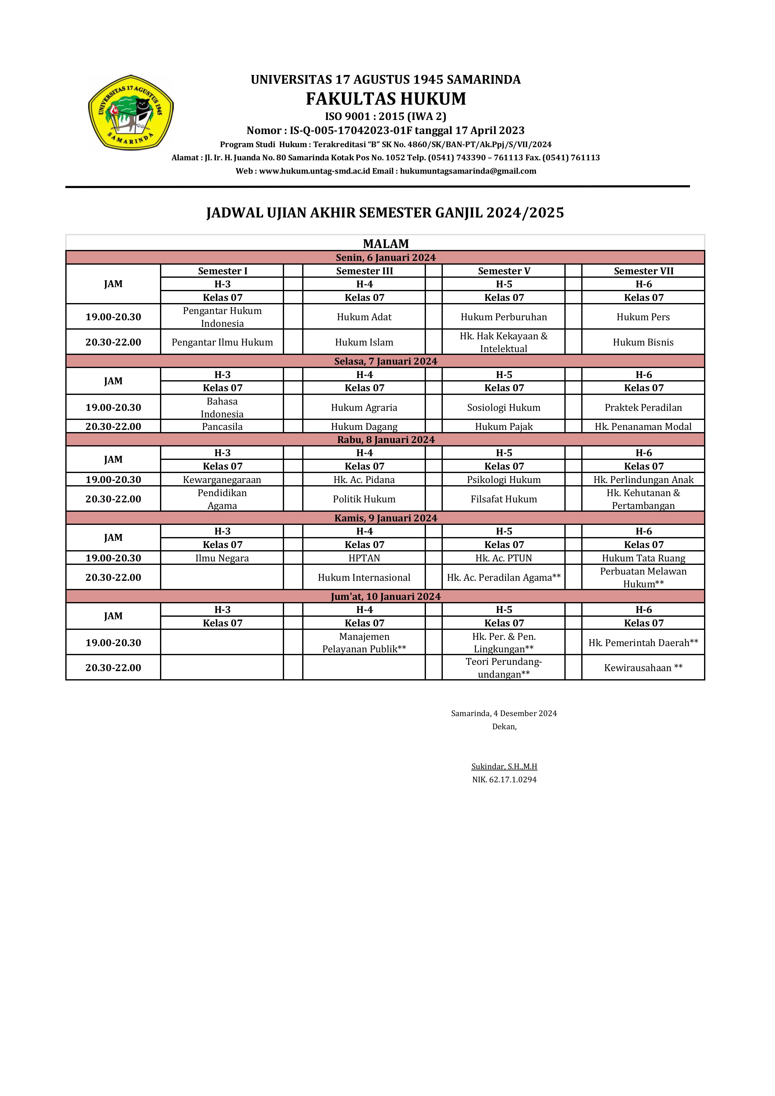 Jadwal Ujian Akhir Semester Ganjil 2024 2025 images 3